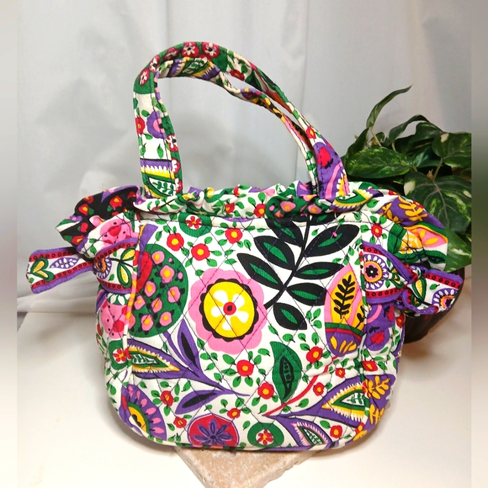 VERA BRADLEY Quilted Small Tote Purse Bag Little Princess Colorful Florals